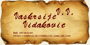 Vaskrsije Vidaković vizit kartica